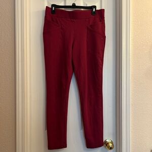 NWOT Betabrand “Sangria” Red Yoga Pants 6 pockets Size Large Long